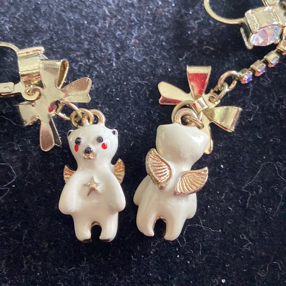 Angel bear charms earrings and necklace - Picture 3 of 7